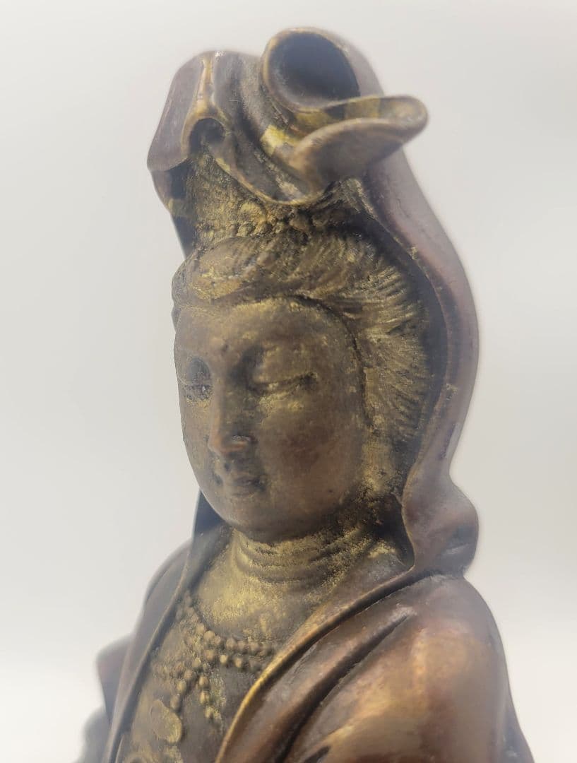 銅製　龍頭観音　仏像　観音像　金属工芸