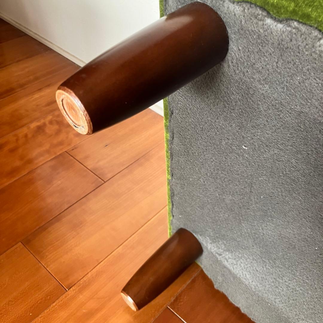 カリモク60 モケットグリーン オットマン ウォールナット