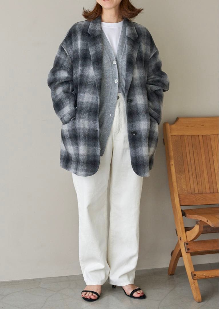 【Spick and Span】未使用タグ付ウールミックスリバージャケット 38