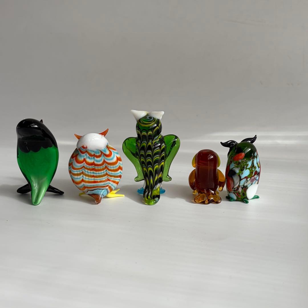 ベネチアングラス　フクロウ　イタリア　ムラーノ島　手づくり　工芸　職人　かわいい