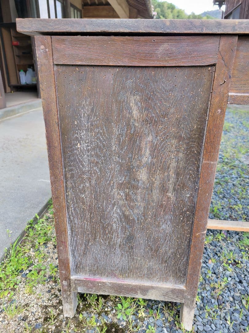 旧国鉄備品 / 木製 / 片袖机 / 引き出し付き 昭和レトロ