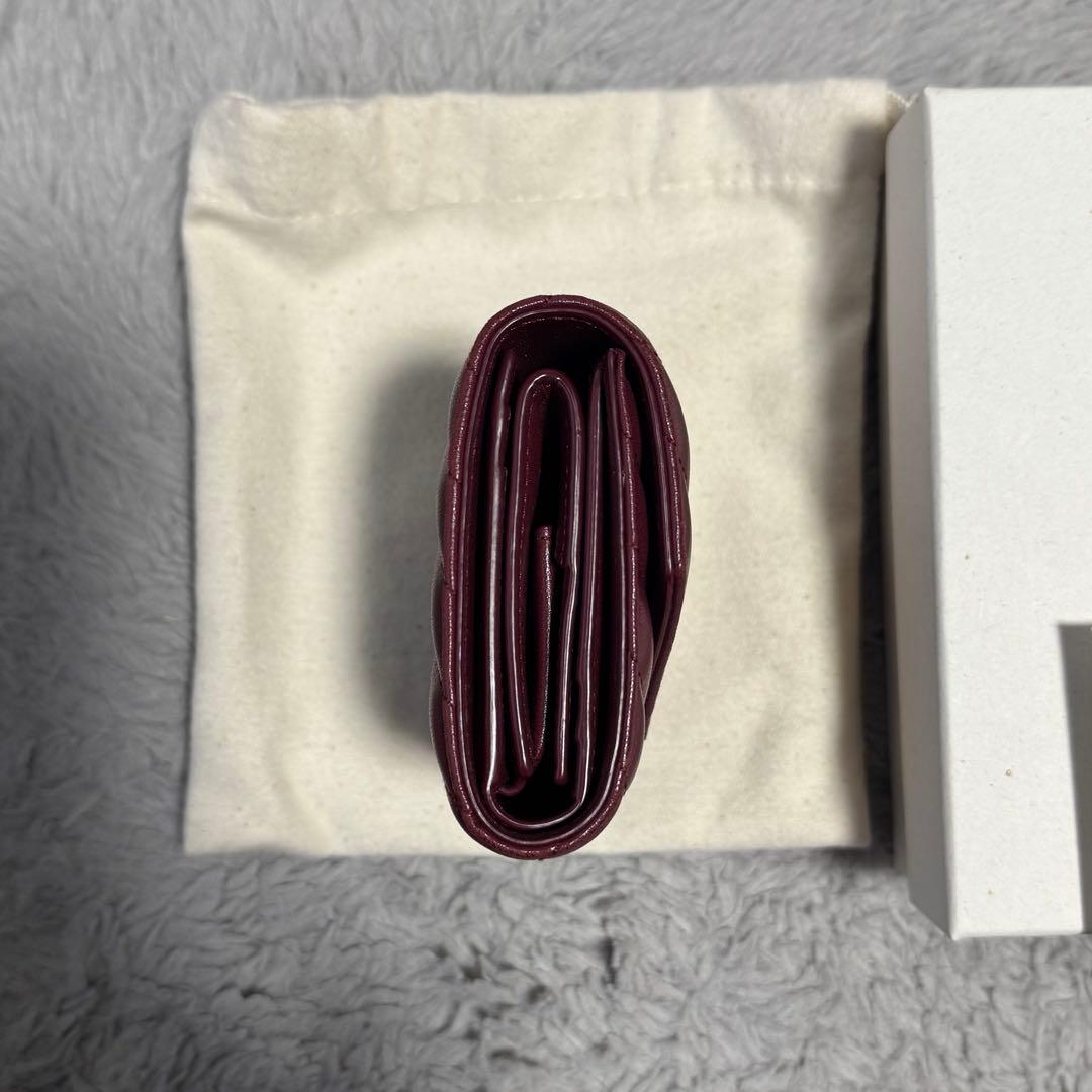 SAINT LAURENT バーガンディ 三つ折り財布