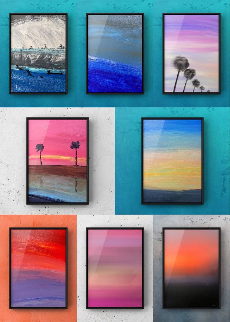 原画/抽象画/モダンアート/現代アート/アクリル画 This monent 海