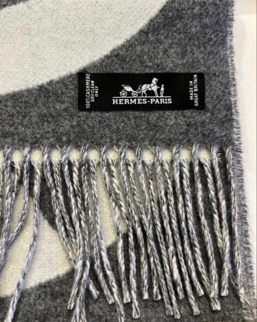 HERMES 100%カシミヤマフラー