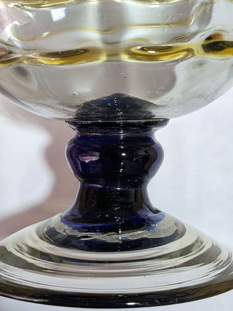 ♦西洋アンティーク 扁壺双耳 ガラス花瓶 アールヌーボー ？フランス 骨董品