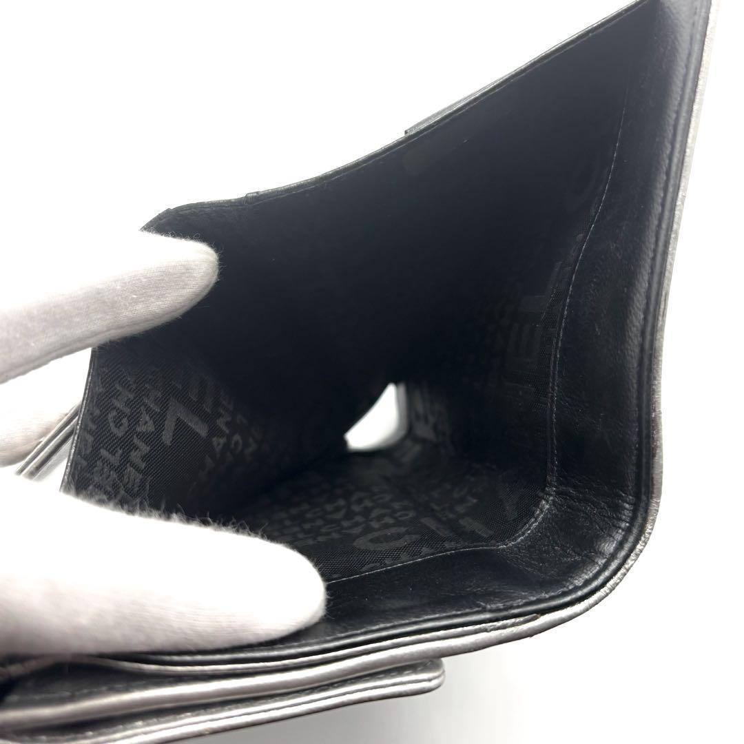 【美品✨】シャネル 財布 アイコンライン Wホック 二つ折 SV