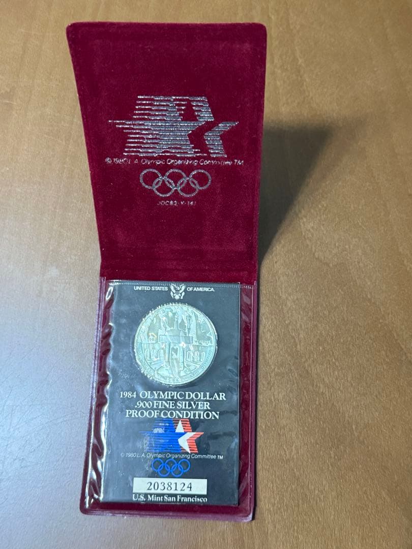 1984銀貨　銀製　　メダル　発行記念　公式記念　貨幣　銀杯　五輪