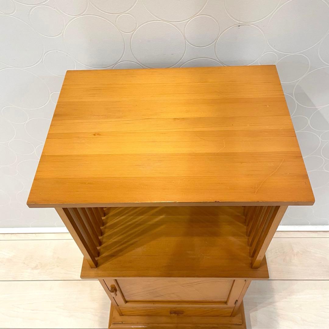 格子キャビネット 無垢材 神棚台 飾り棚 小物収納 和モダン 高級天然木