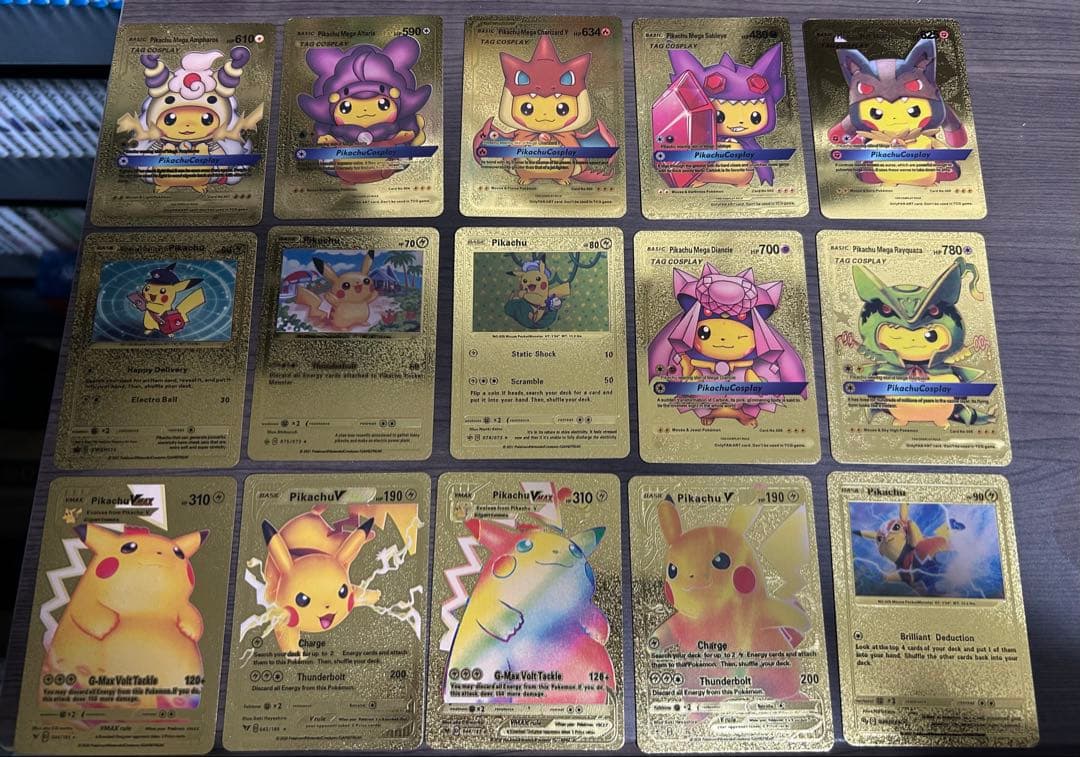 値下げ‼️ 海外限定版 ピカチュウゴールドカード メタリック仕様 まとめ売り15枚
