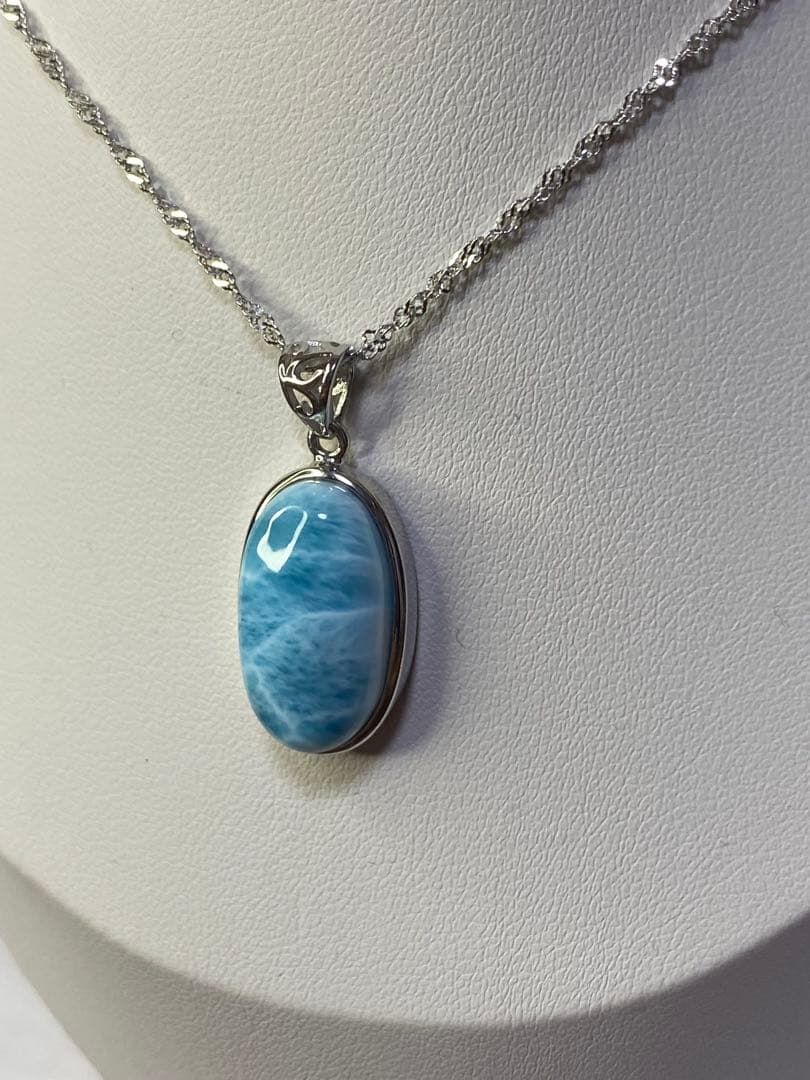 ラリマー　高品質　s925シルバー ペンダントトップ　ドミニカ共和国産