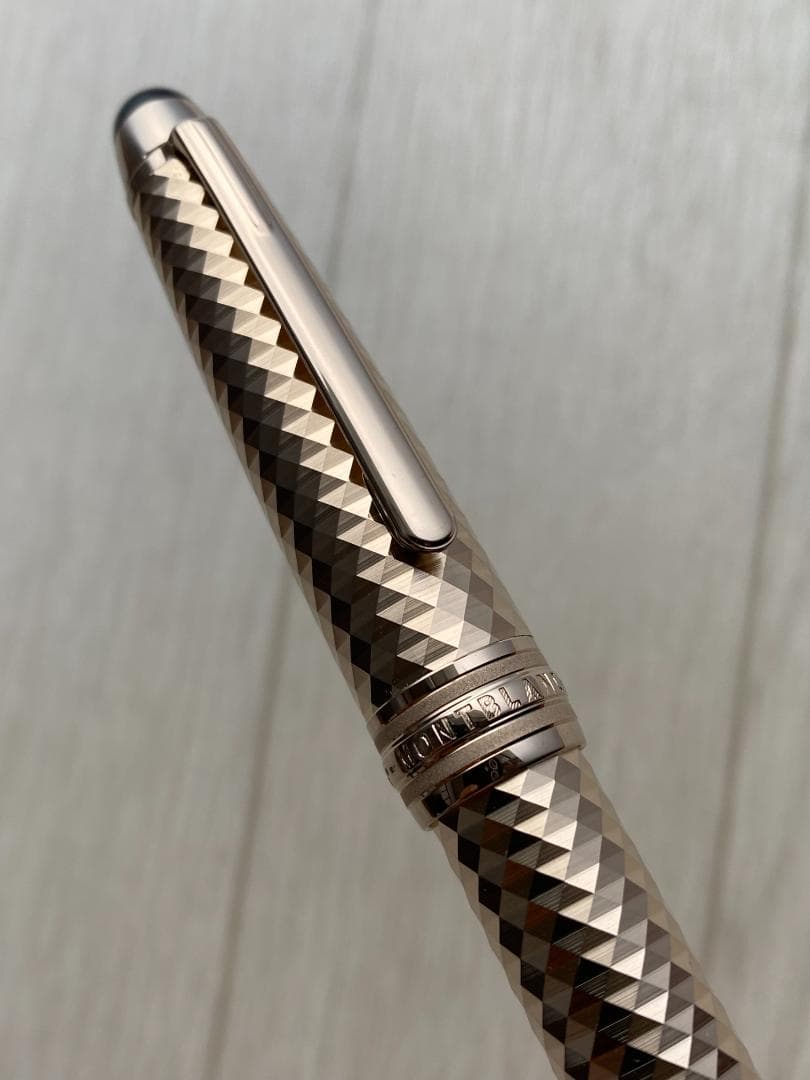 美品 モンブラン シャンパゴールド ソリティアメタル ジオメトリック ボールペン