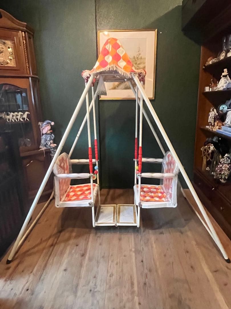 対面式 ブランコ ガーデン レトロポップ 昭和レトロ 当時物 インテリア