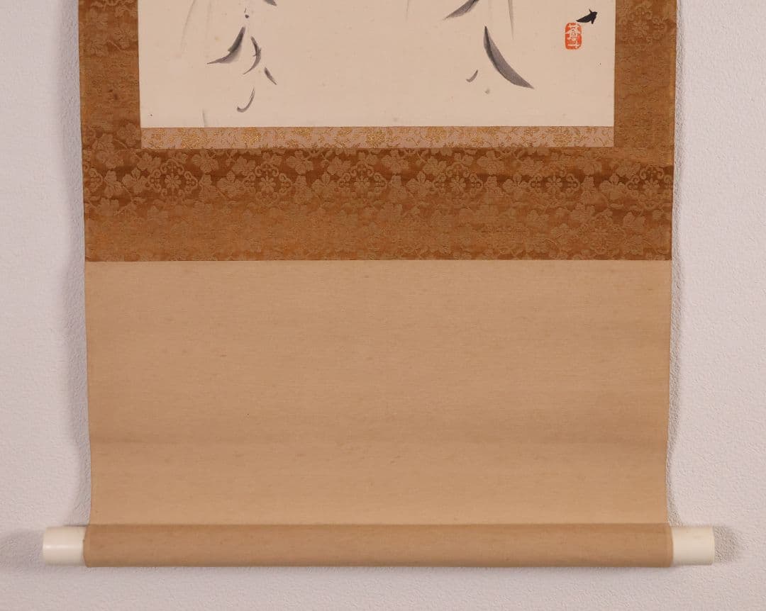 【真作】日本画 前川蒼十 雀図 鳥 紙本 掛軸 石川県小松出身画家 MB150