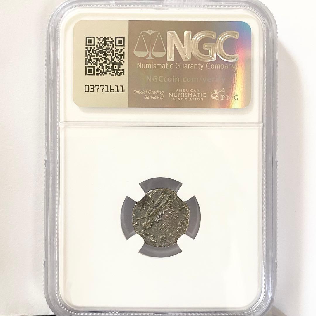 紀元前58年 インド ドラクマ 銀貨 NGC 古代 アンティーク 