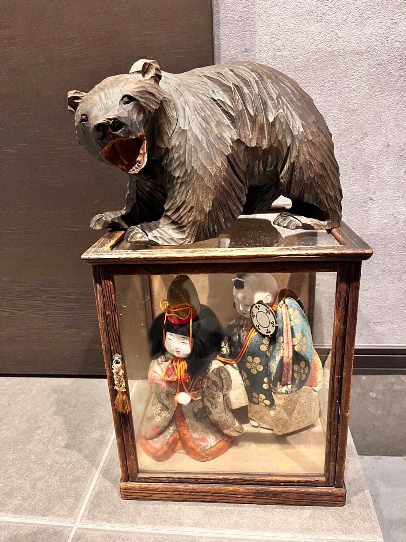 【希少】アンティーク 木彫りの熊 北海道 アイヌ ヴィンテージ 80年以上前