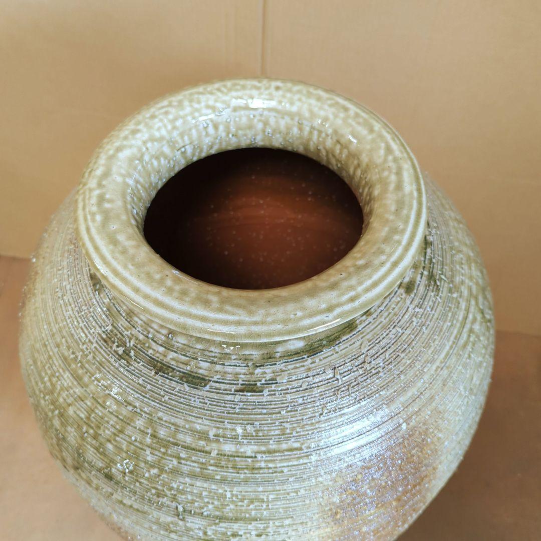 大型　信楽焼　松皮花瓶　20号