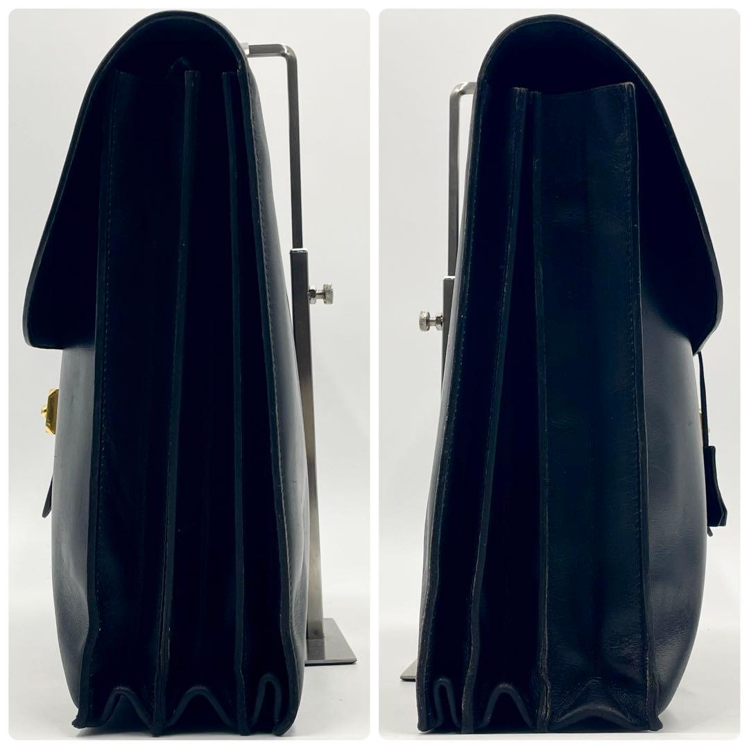 HERMES エルメス サックアデペッシュ41 ボックスカーフ ビジネスバッグ黒