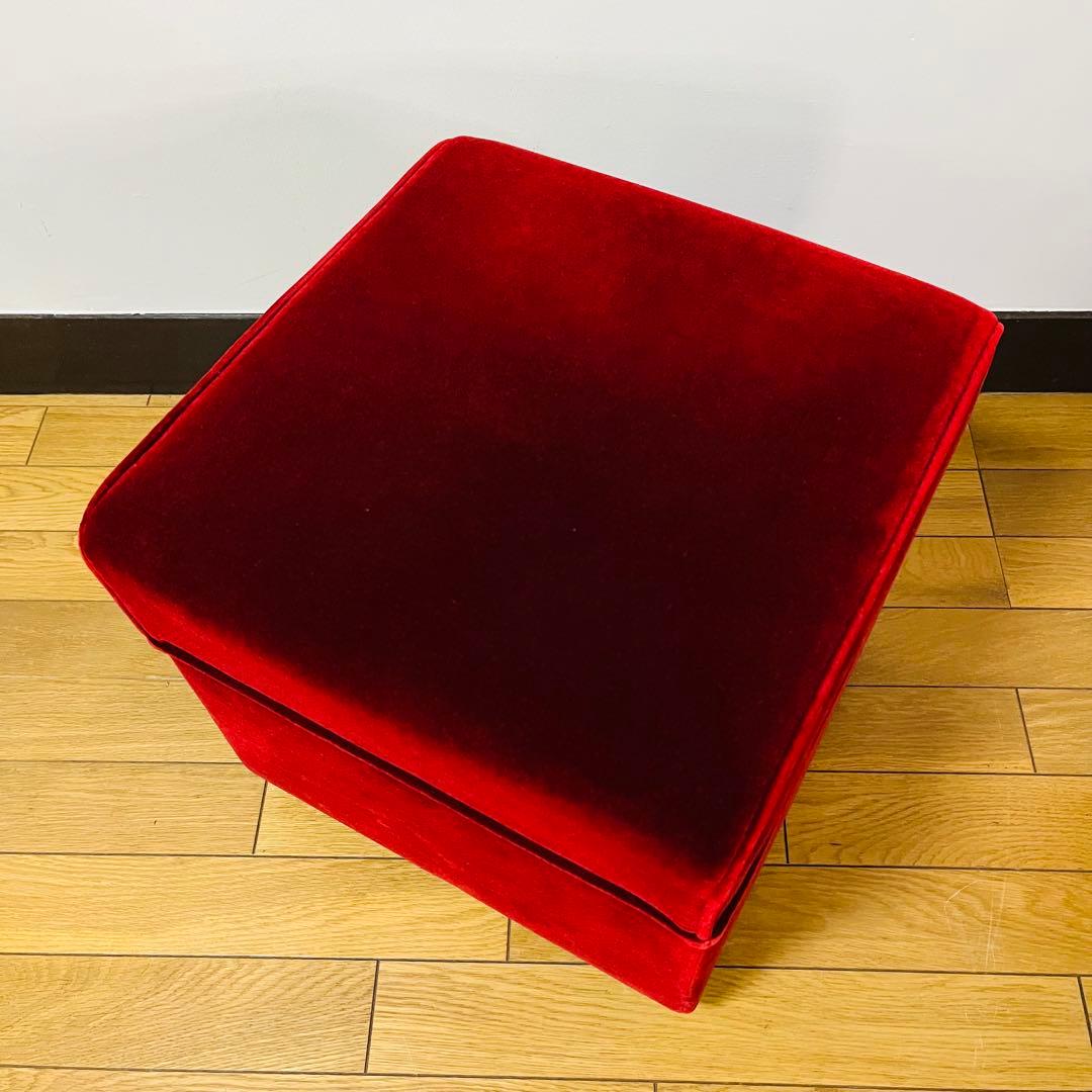 【アンティーク】sancosomo 昭和レトロ 1人掛けスツールワインレッド