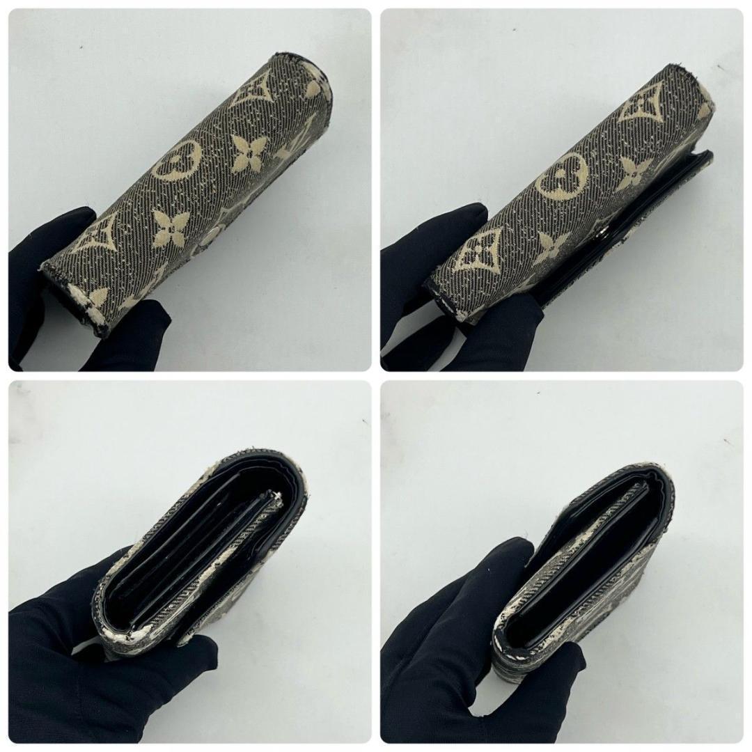 ルイヴィトン ジャガードデニム ヴィクトリーヌ コンパクトウォレット グレー