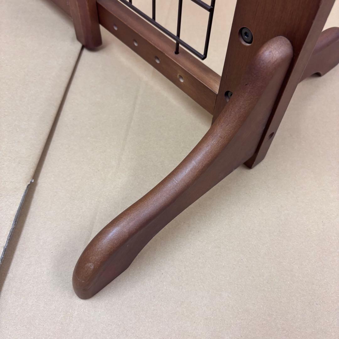 Petio 木製置くだけゲート ダークブラウン