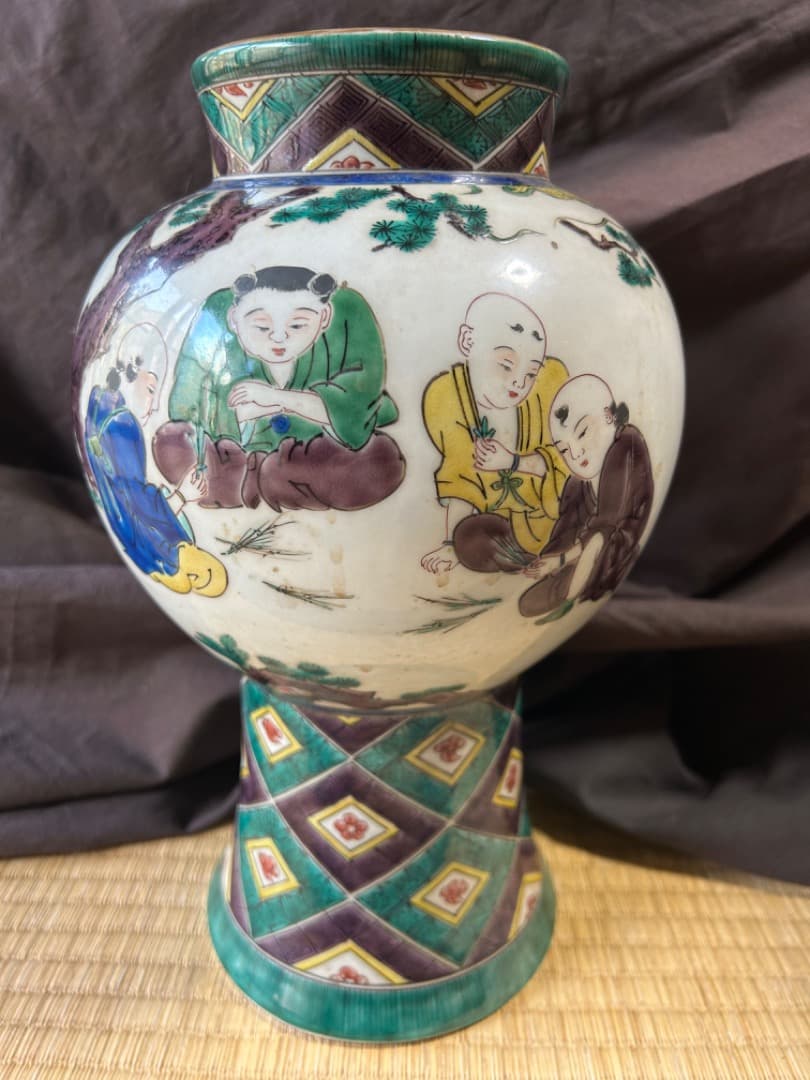 初代徳田八十吉　花入　角福