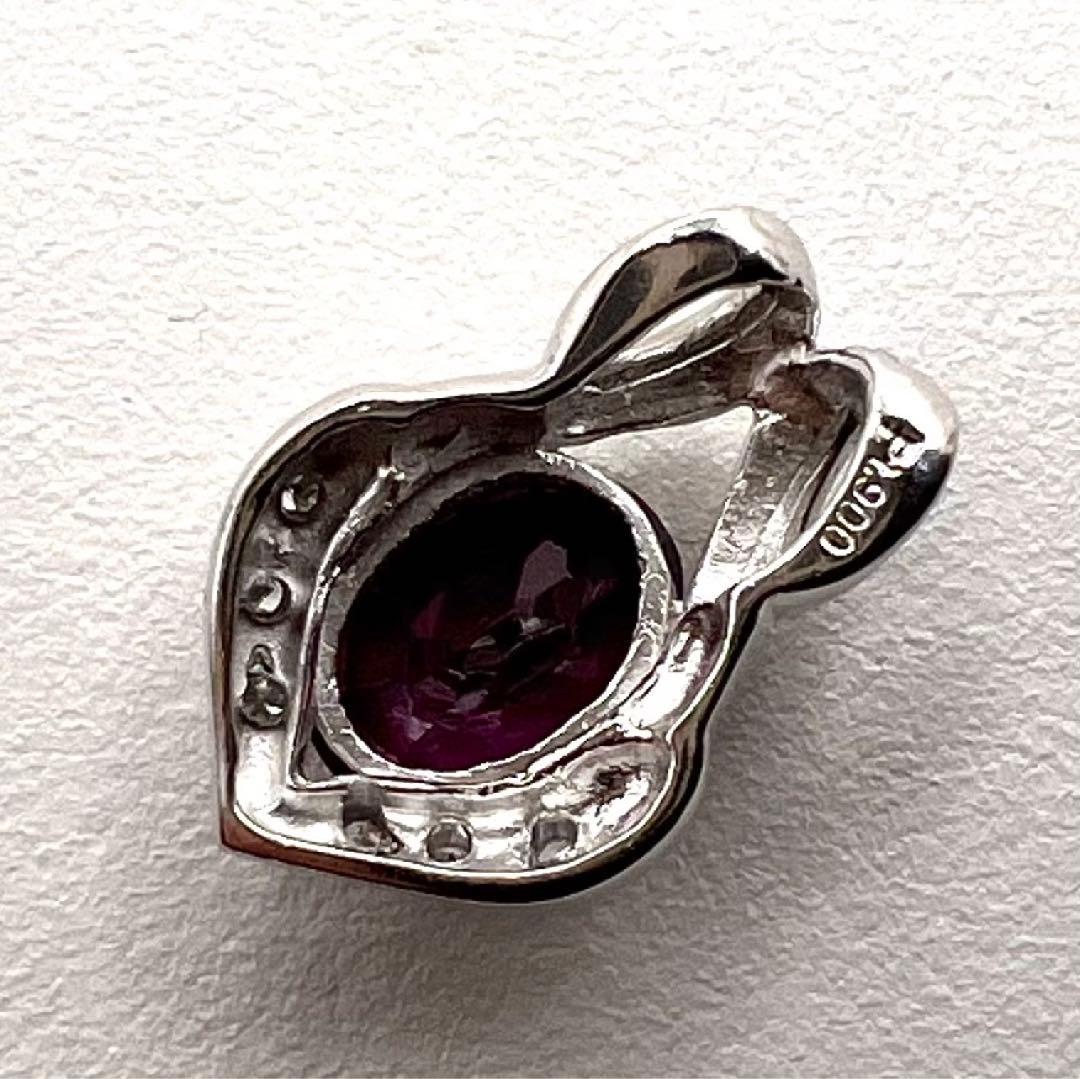 プラチナpt900 ペンダント ガーネット2.1ct ダイヤ 3.51 g
