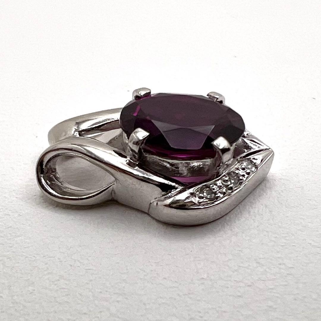 プラチナpt900 ペンダント ガーネット2.1ct ダイヤ 3.51 g