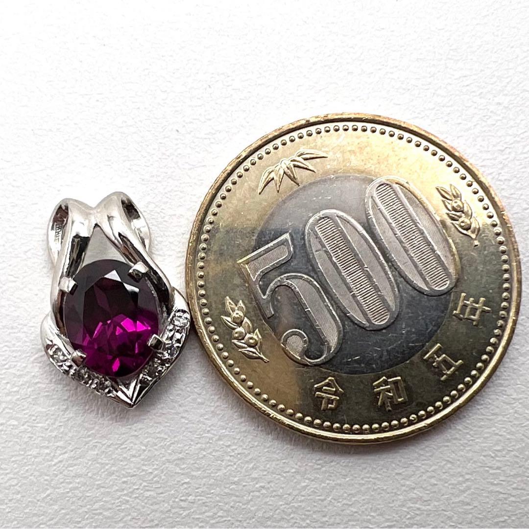 プラチナpt900 ペンダント ガーネット2.1ct ダイヤ 3.51 g