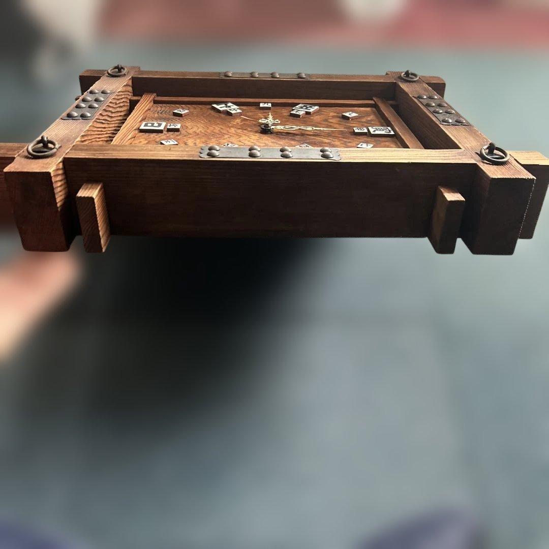 アンティーク和風木製時計 漢字の数字付き