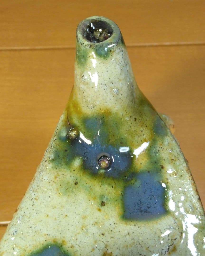 人間国宝 金城次郎 海老紋抱瓶 栞 共箱 美品 壺屋焼 壷屋焼 やちむん