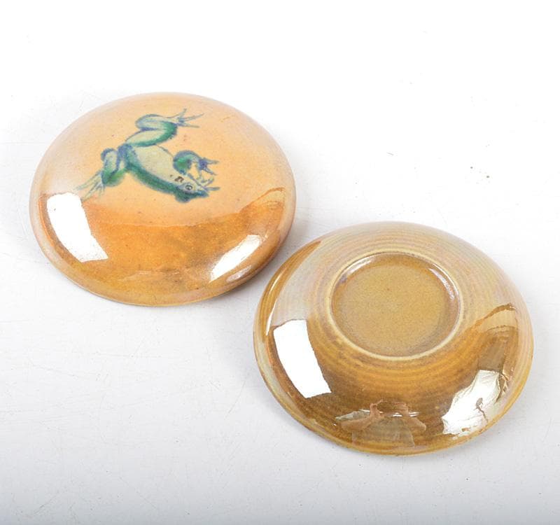 茶道具　九谷焼　蛙香合　時代箱　M　R4779