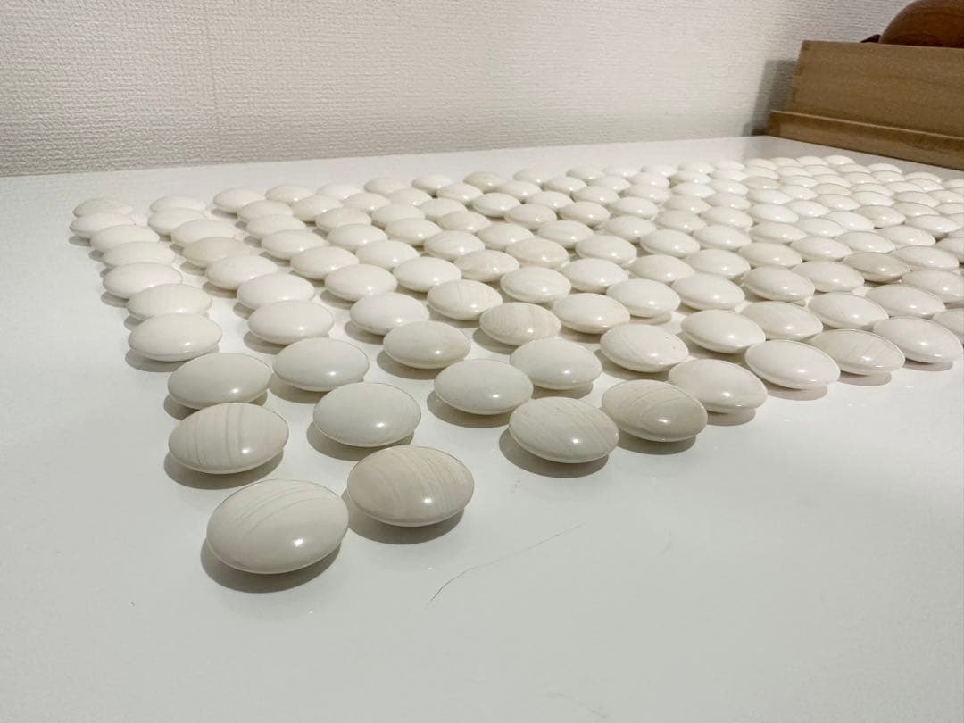 碁石　蛤　9mm 碁笥、碁器箱付き