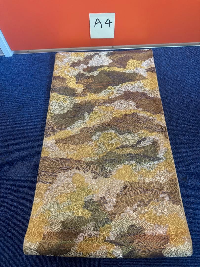 1920 袋帯 古代彫金紋  西陣織   金糸　高級上質上品　約440cm未使用