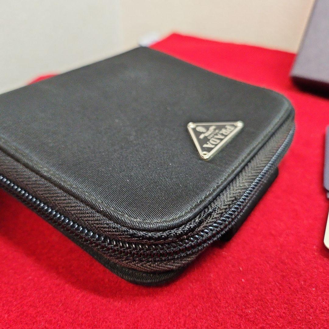 PRADA プラダ 二つ折り財布 ステートナイロン 三角ロゴ ラウンドファスナー