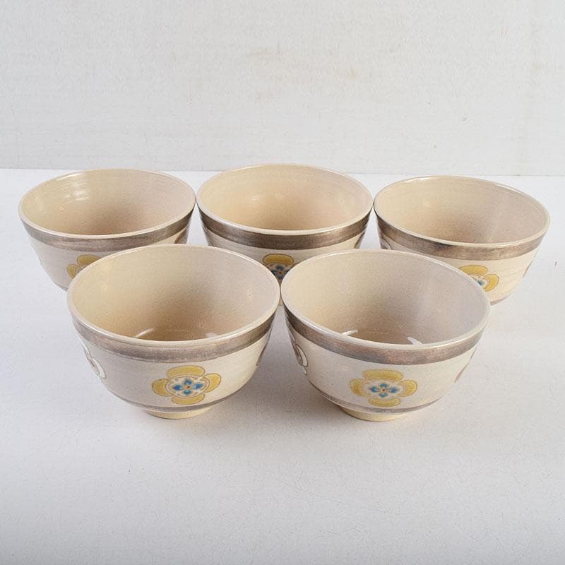 茶道具　犬山焼　犬山本窯　尾関作十郎造　数茶碗　十客　共箱　M　R9398H