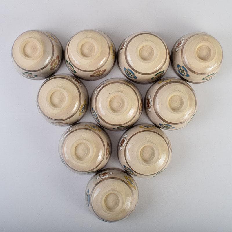 茶道具　犬山焼　犬山本窯　尾関作十郎造　数茶碗　十客　共箱　M　R9398H