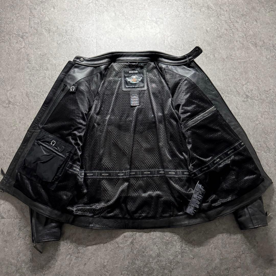 【希少品】harley-davidson L ライダースジャケット　牛革　黒