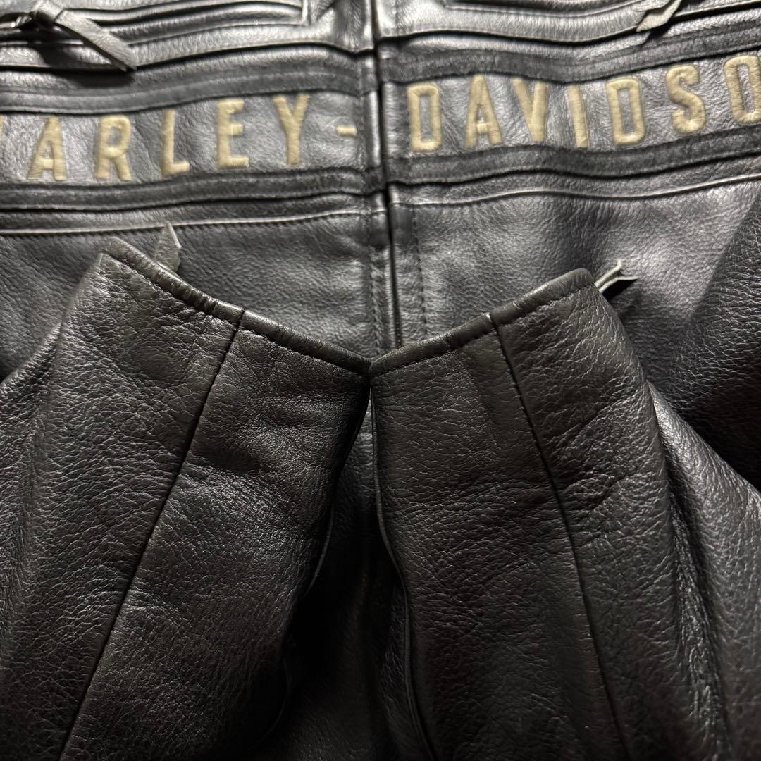 【希少品】harley-davidson L ライダースジャケット　牛革　黒