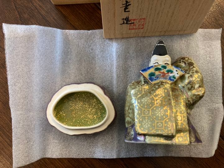 石田滋圭　翁　香合　京焼　茶道具　共箱