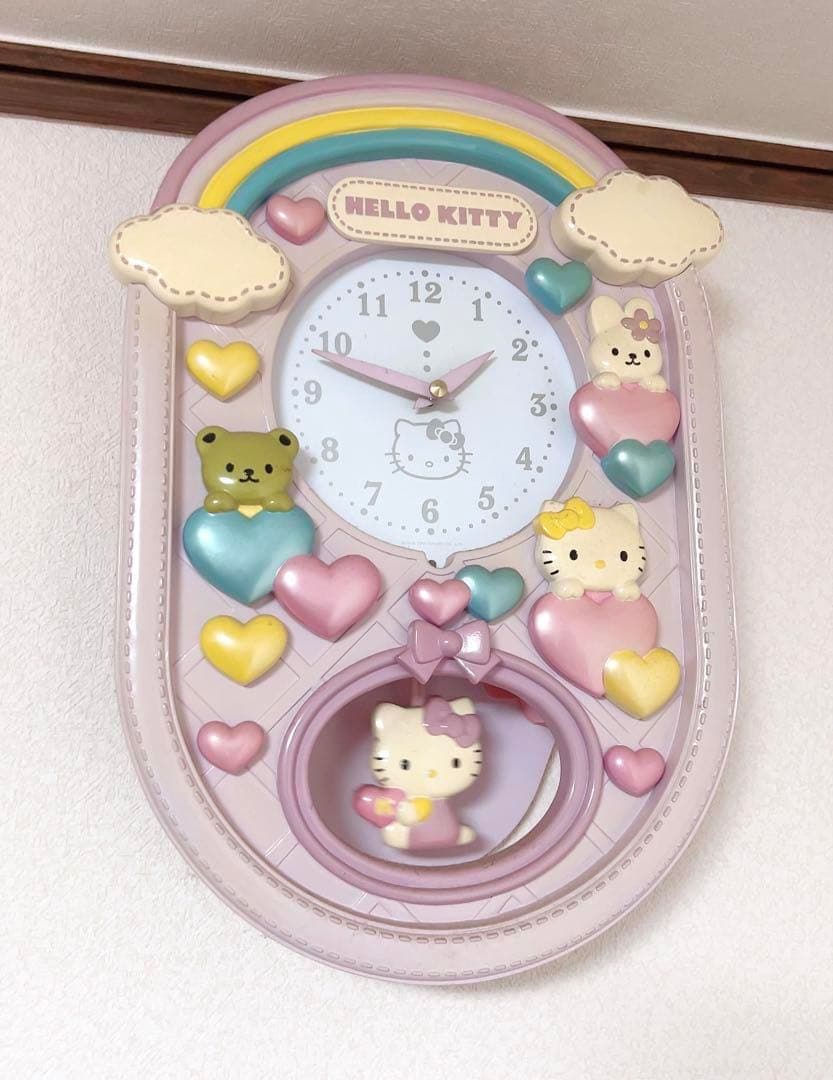 サンリオ ハローキティ 壁掛け時計 振り子 平成レトロ 2005 超希少 激レア