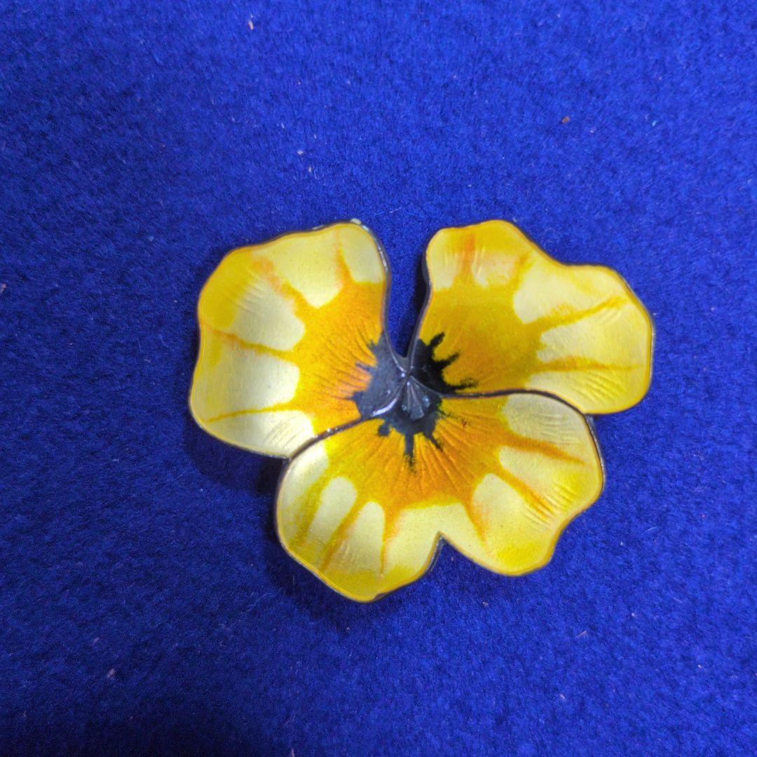 Y02 David Andersen 花型ブローチ 約4.5cm　シルバー
