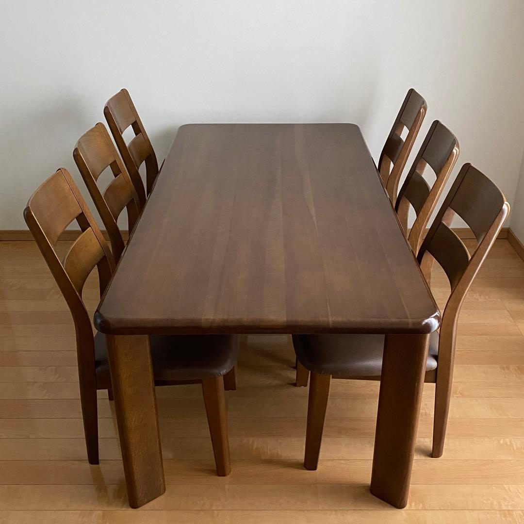 【飛騨産業】ダイニングテーブル　180／キツツキマーク　※ダイニング7点セット※