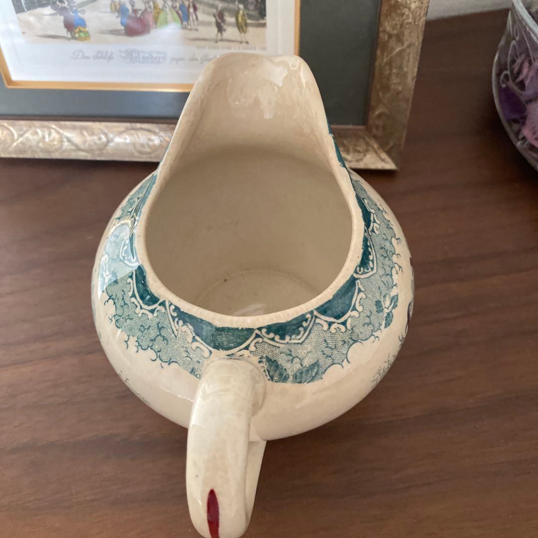 古手　フランス　アンティーク　サルグミンヌ　ミルクポット　FAISANS キジ