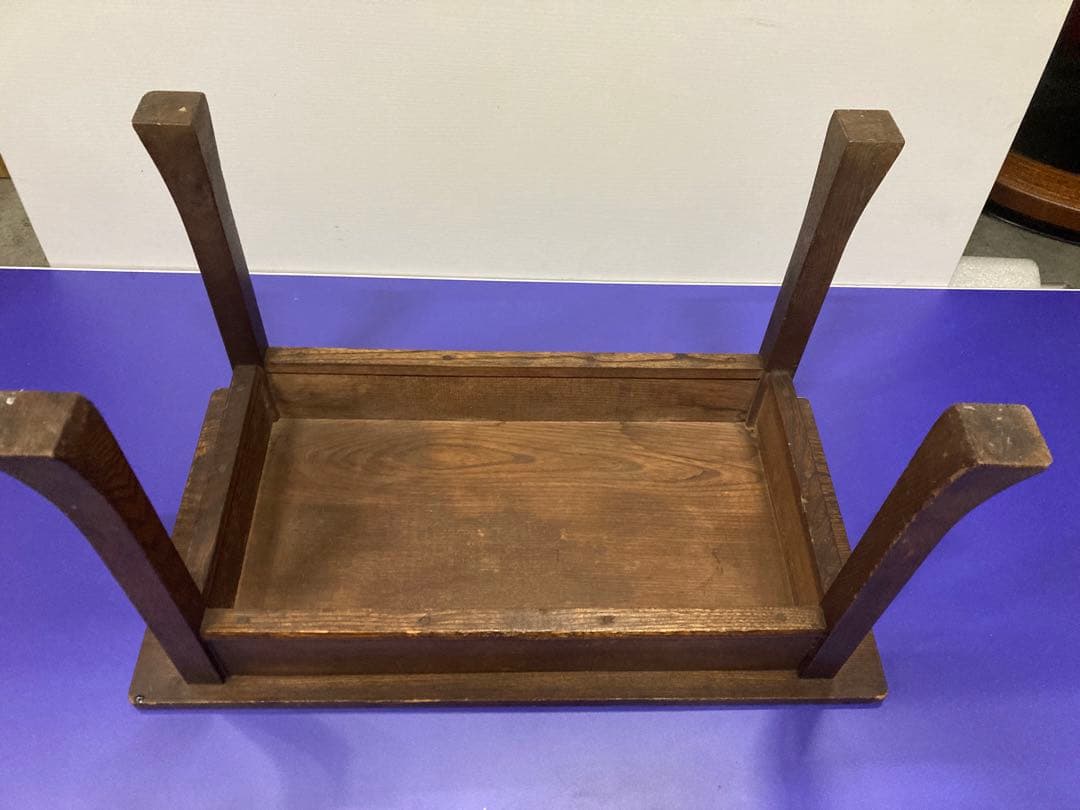 A）レトロ家具 昭和レトロ 古い栓材 ちゃぶ台 テーブル 文机 古美術 骨董