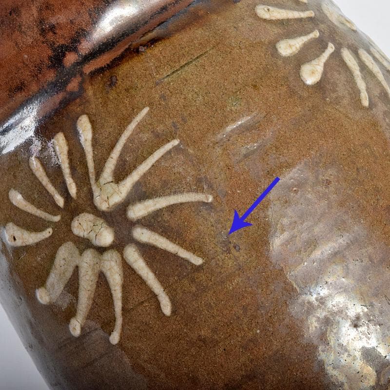 桂又三郎極め　江戸中期　古丹波　白釉花文徳利　V　R7664B