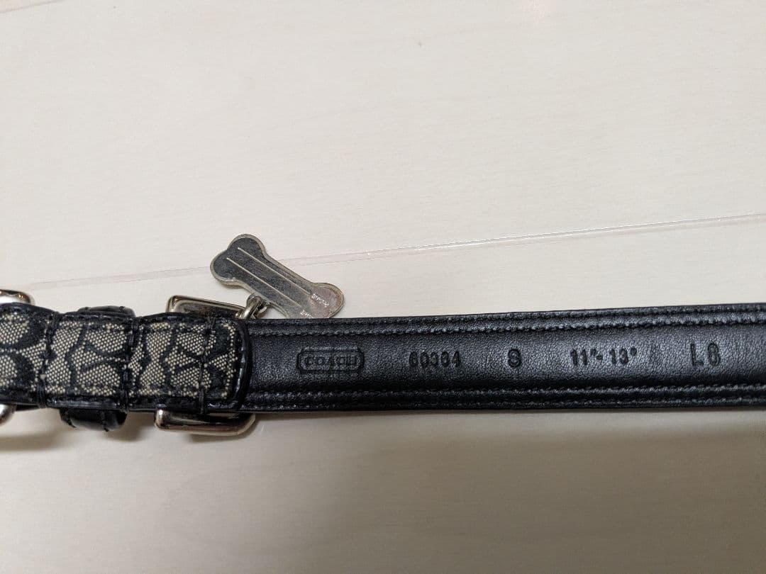 Coach コーチ シグネチャー 犬用首輪+リード Sサイズ 黒