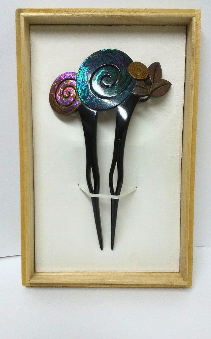 【永光作】本鼈甲 螺鈿簪 銘あり 美品