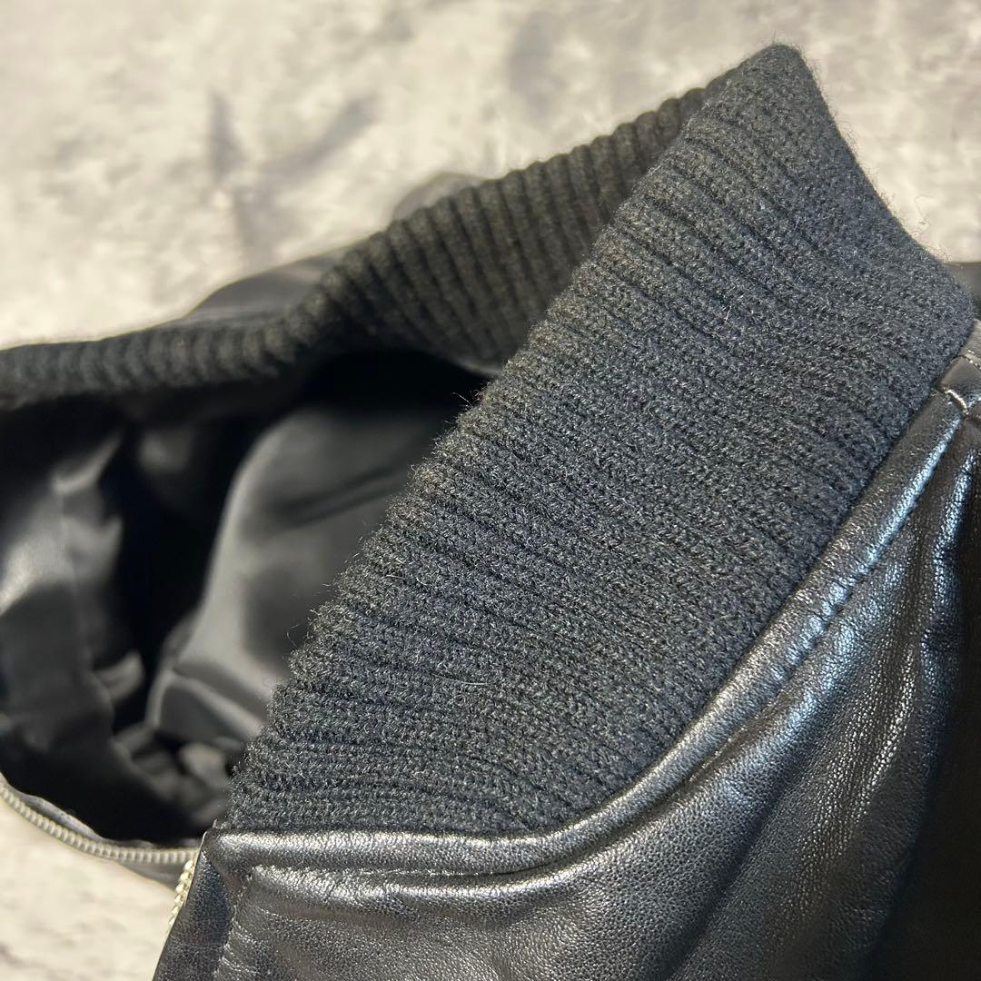 m*1様 MA-1タイプ　レザージャケット　シングルレザージャケット　Lサイズ