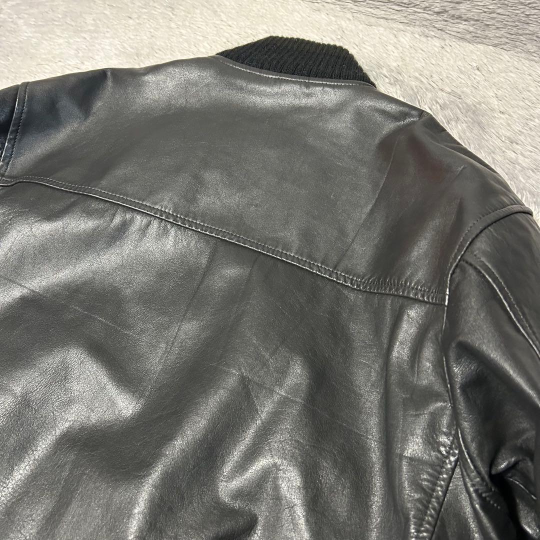 m*1様 MA-1タイプ　レザージャケット　シングルレザージャケット　Lサイズ