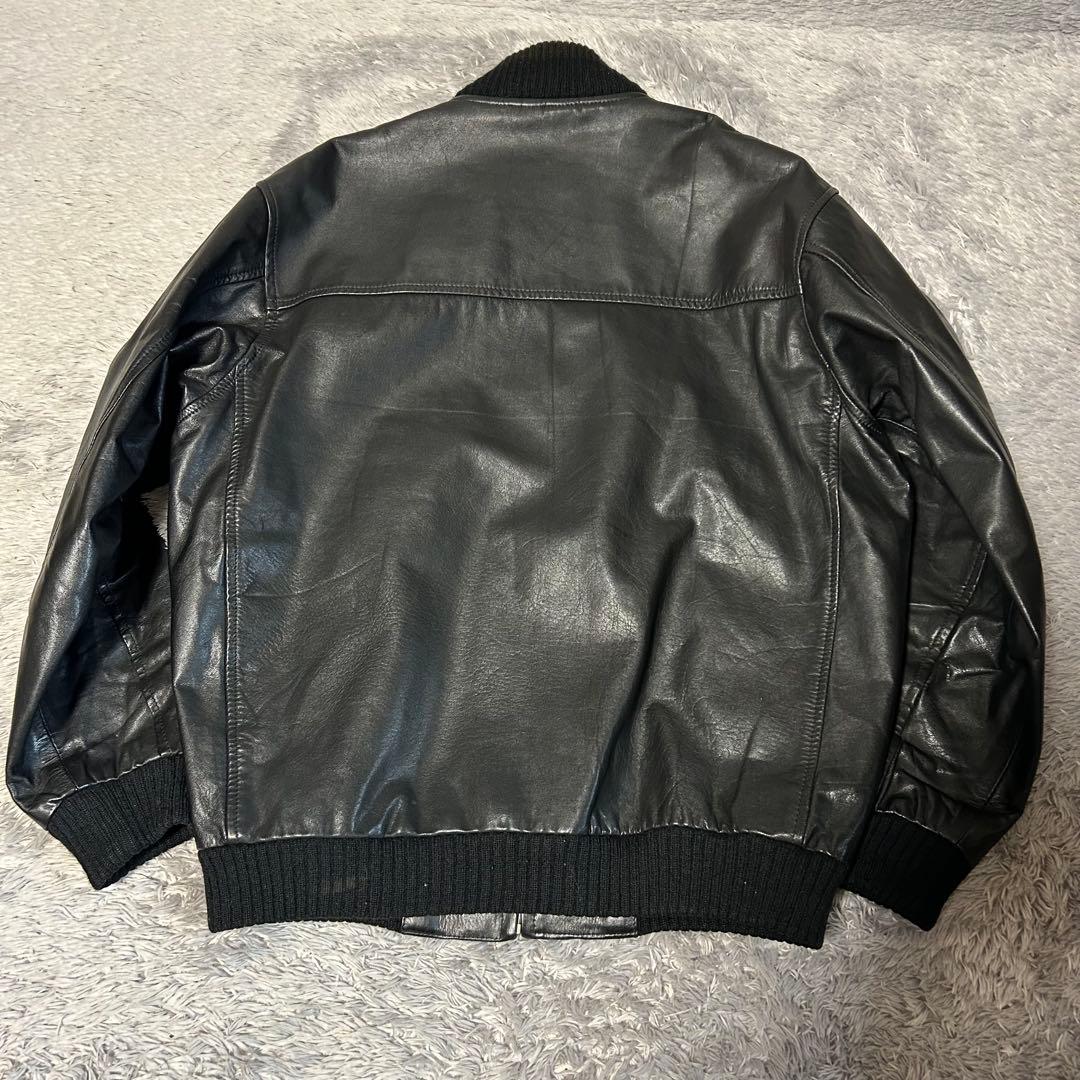 m*1様 MA-1タイプ　レザージャケット　シングルレザージャケット　Lサイズ